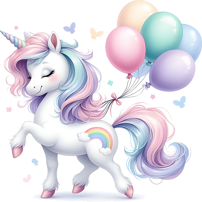 Motivtransfer 6296 Einhorn mit Ballon