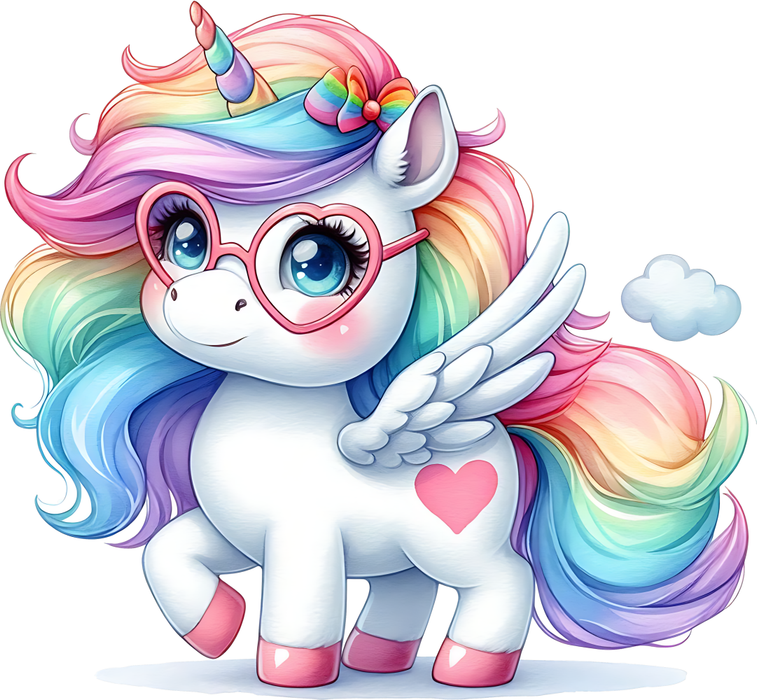 Motivtransfer 6298 Einhorn mit Brille