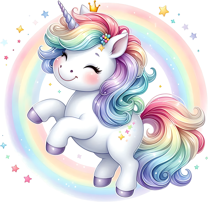 Motivtransfer 6307 Einhorn mit Regenbogenspur