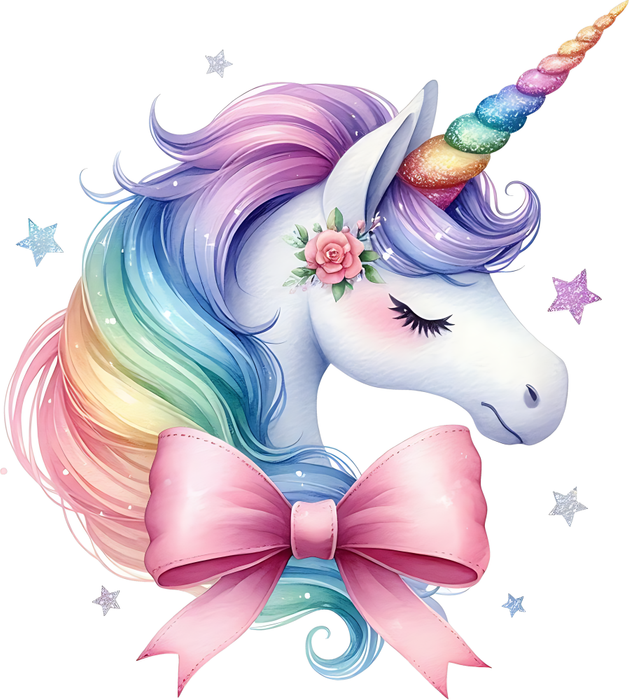 Motivtransfer 6314 Einhorn mit Schleife