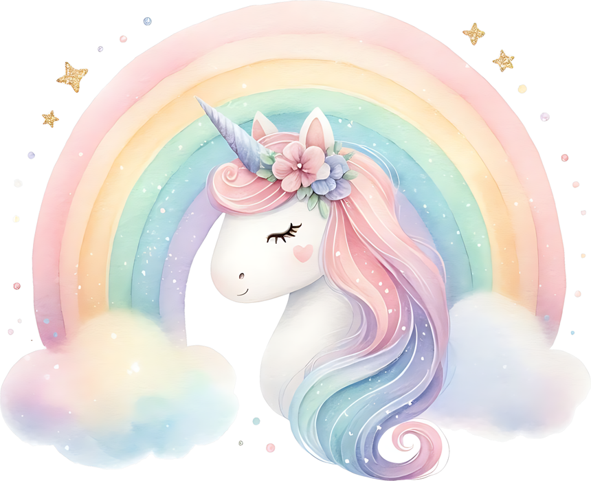 Motivtransfer 6315 Einhorn vor Regenbogen