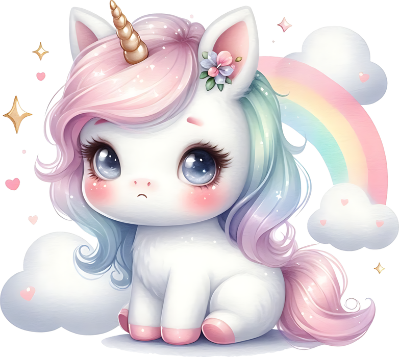Motivtransfer 6324 Einhorn vor Regenbogen