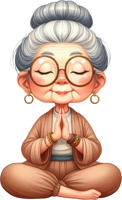 Motivtransfer 6354 Lustige Seniorin macht Yoga