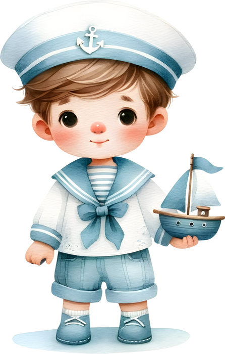 Motivtransfer 6422 Kleiner Matrose mit Spielzeugboot