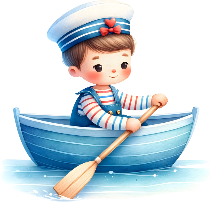 Motivtransfer 6482 Kleines blaues Ruderboot