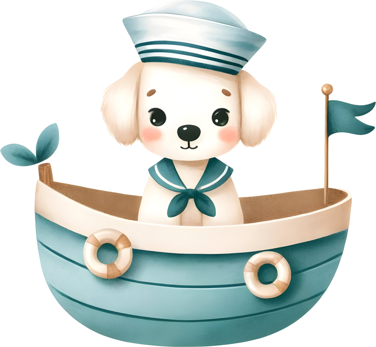 Motivtransfer 6515 Kleiner Hund im Boot