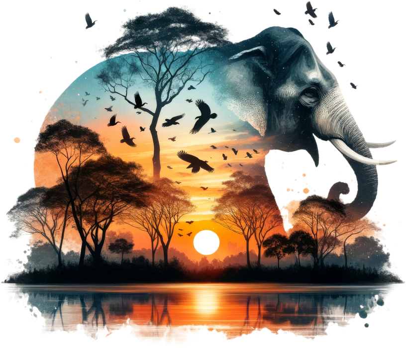 Motivtransfer 6558 Silhouette Elefant