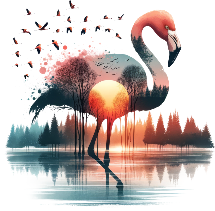 Motivtransfer 6559 Silhouette Vogel am Wasser