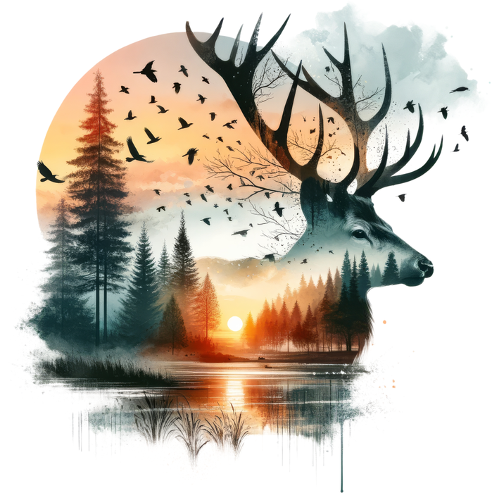 Motivtransfer 6561 Silhouette Wild im Wald