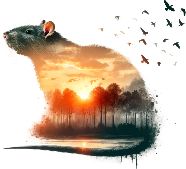 Motivtransfer 6564 Silhouette Maus mit Wald