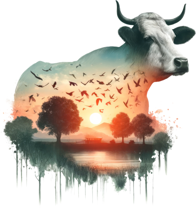 Motivtransfer 6571 Silhouette Bulle mit See
