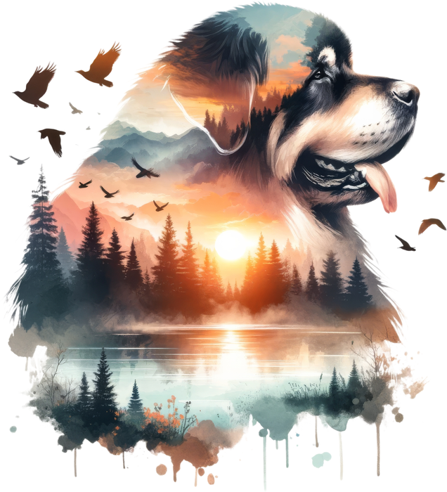 Motivtransfer 6577 Silhouette Hund mit Abendsonne