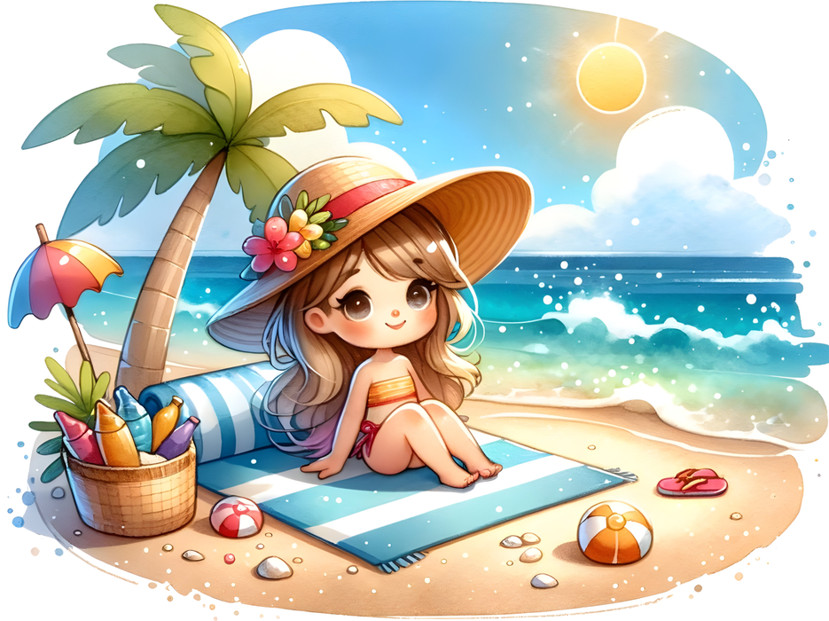Motivtransfer 6664 Kind am Strand