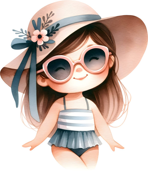 Motivtransfer 6685 Kind mit Sonnenbrille und Hut