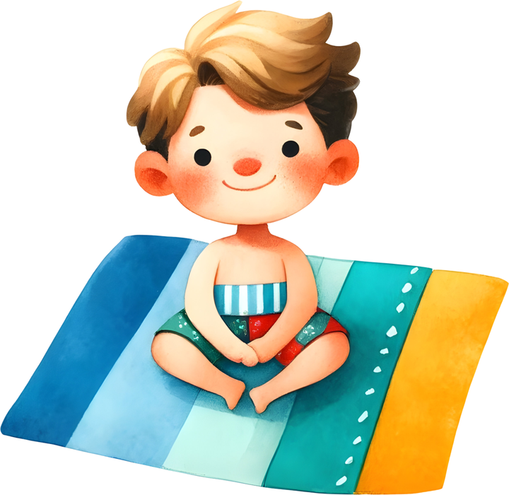 Motivtransfer 6693 Kind auf Strandtuch