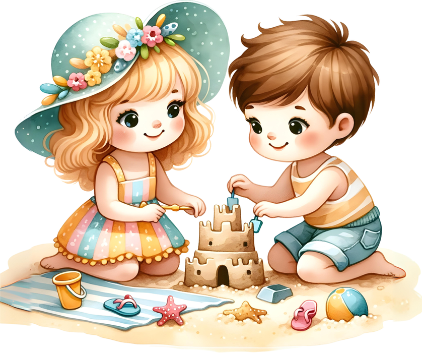 Motivtransfer 6784 Kinder mit Sandburg