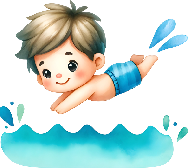 Motivtransfer 6796 Junge springt ins Wasser