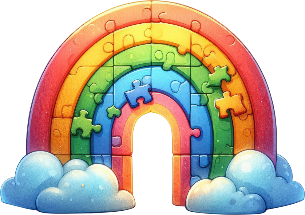 Motivtransfer 6802 Regenbogen mit Puzzle