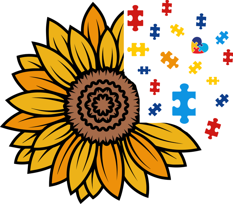 Motivtransfer 6831 Sonnenblume mit Puzzle