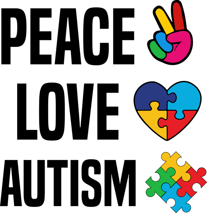 Motivtransfer 6853 Peace Love Autism
