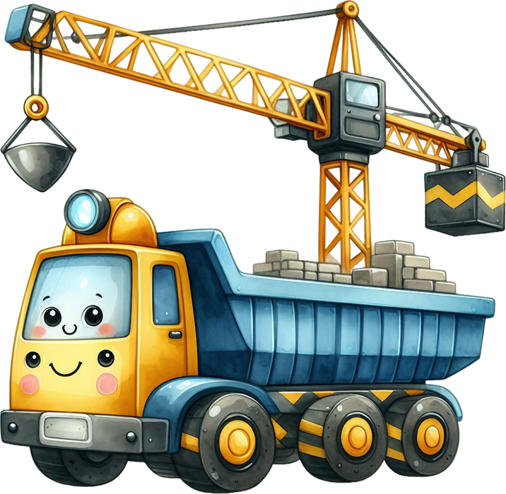 Motivtransfer 6870 Kleiner Kran mit LKW