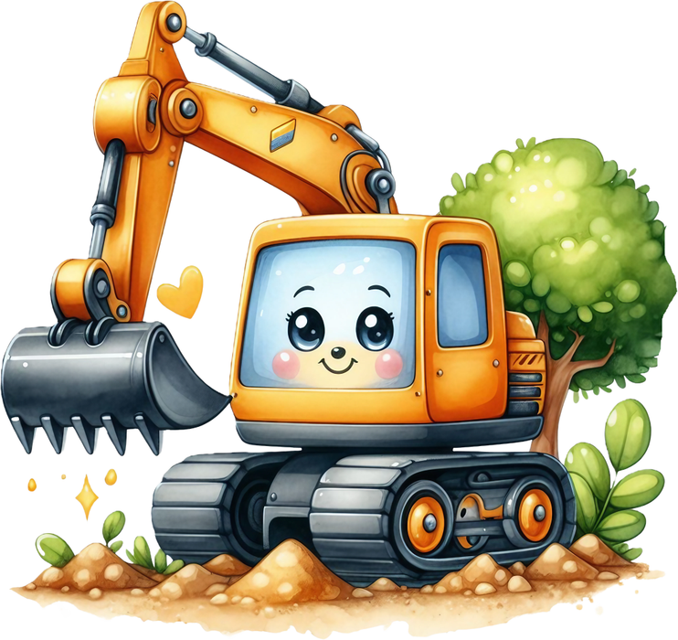 Motivtransfer 6872 Kleiner Raupenbagger im Feld