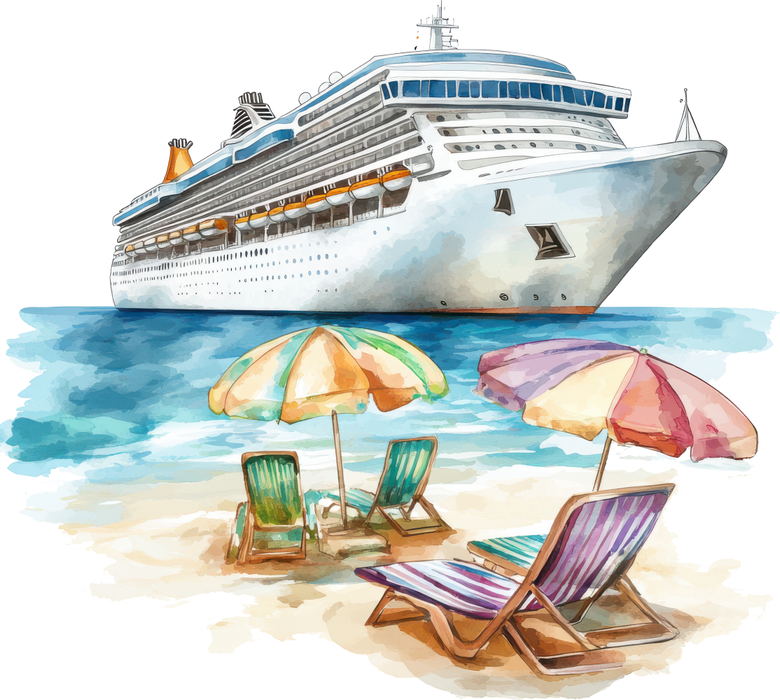 Motivtransfer 6889 Kreuzfahrtschiff mit Strand