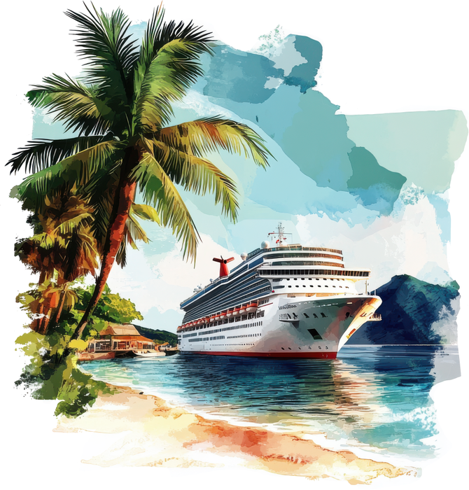 Motivtransfer 6891 Kreuzfahrtschiff in der Karibik
