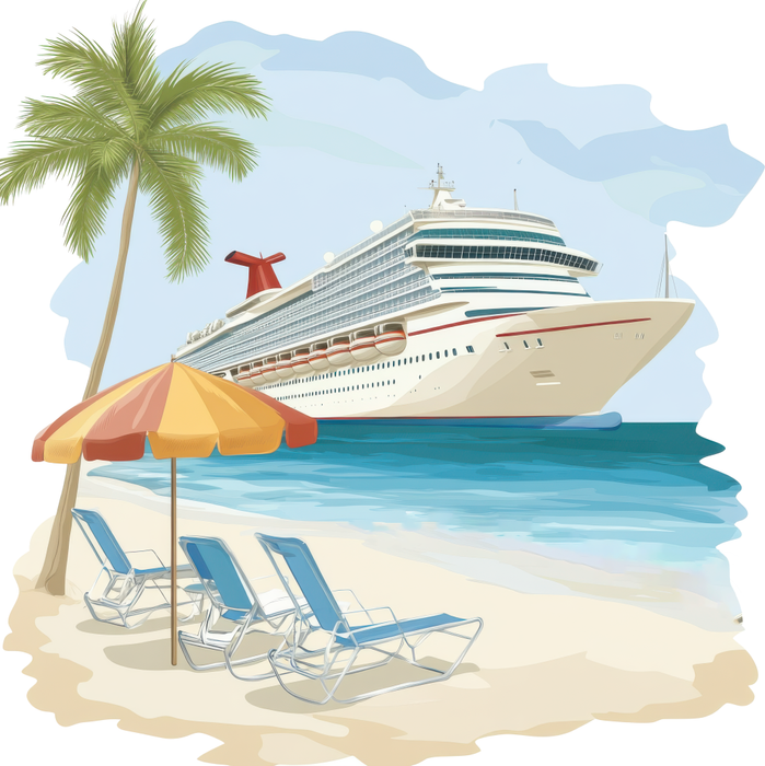 Motivtransfer 6898 Kreuzfahrtschiff mit Strand