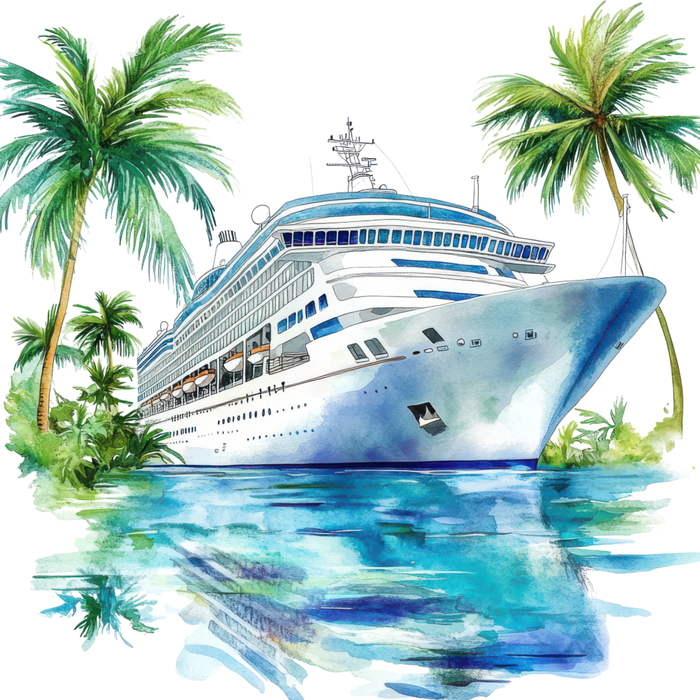 Motivtransfer 6907 Kreuzfahrtschiff spiegelt sich im Wasser