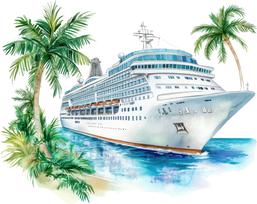 Motivtransfer 6915 Kreuzfahrtschiff mit Palen