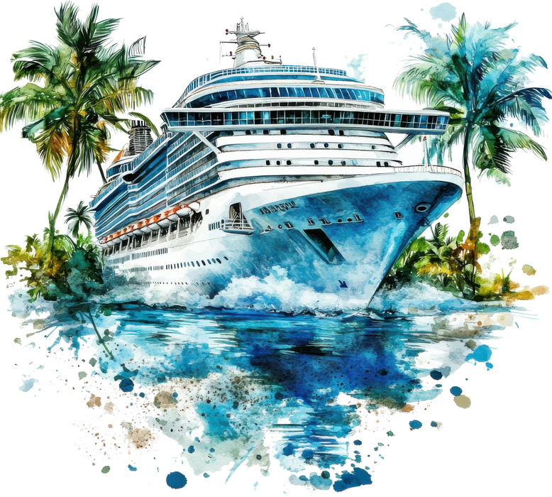 Motivtransfer 6920 Kreuzfahrtschiff mit Palmen