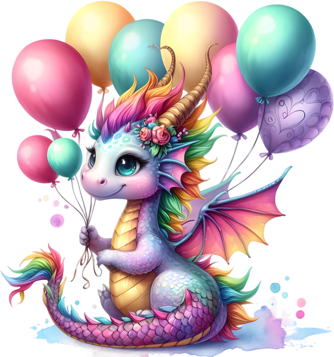 Motivtransfer 6948 Drache mit Lufballons