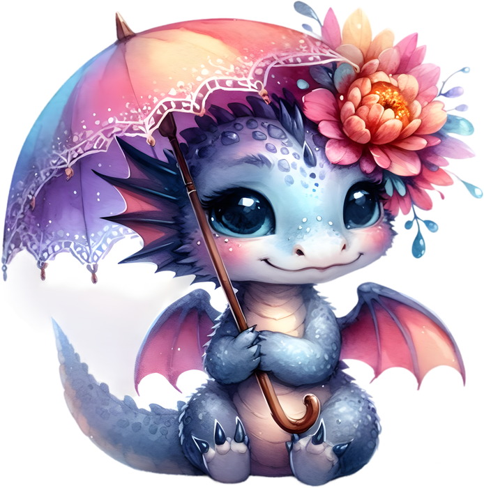 Motivtransfer 6950 Drache mit Schirm