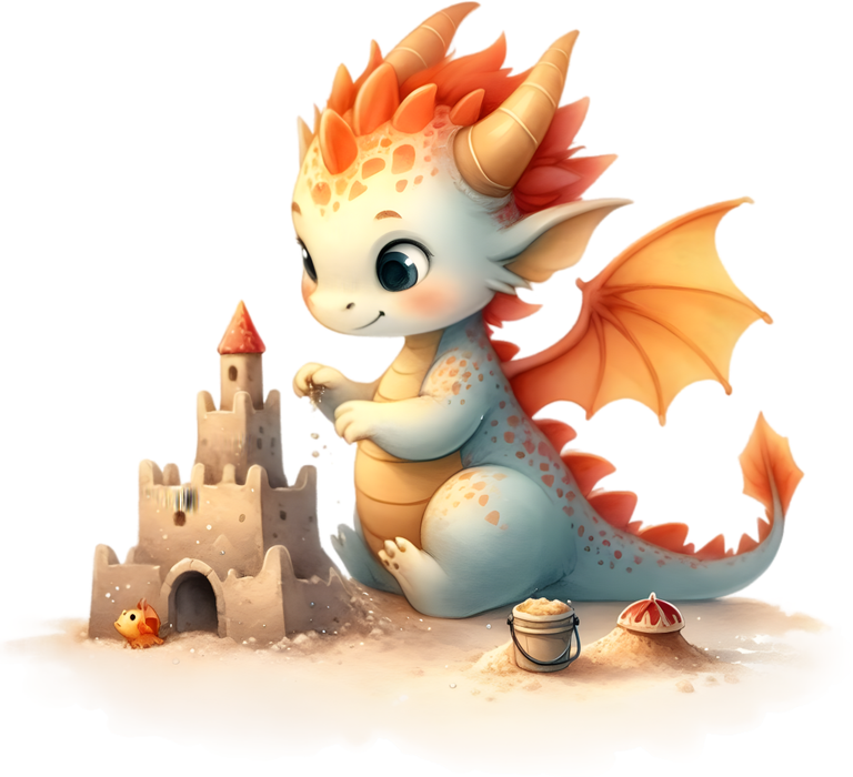 Motivtransfer 6957 Drache baut Sandburg