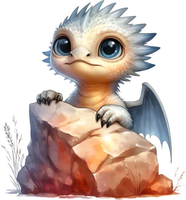 Motivtransfer 6958 Drache schaut über Fels