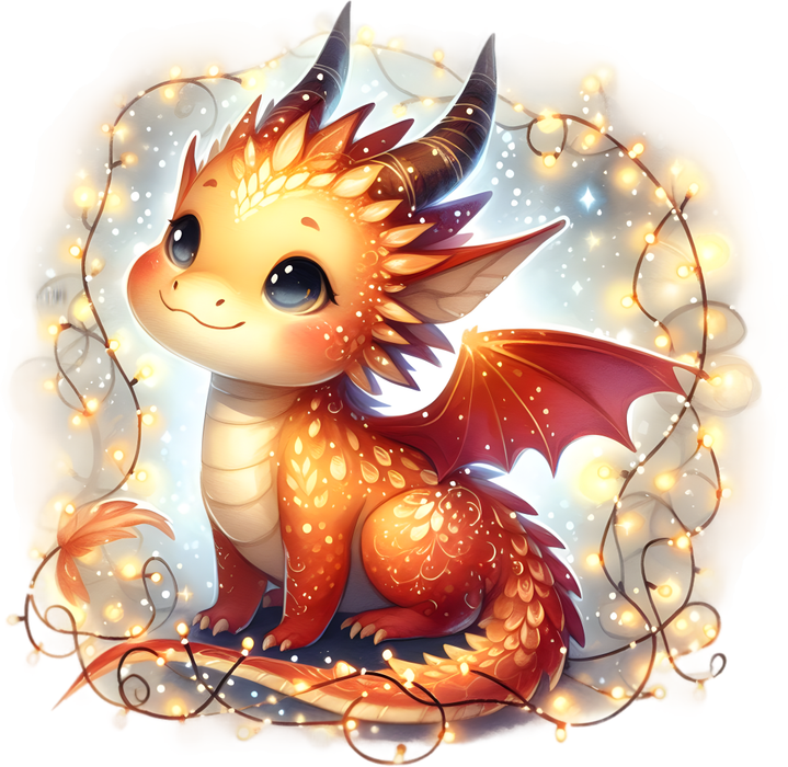 Motivtransfer 6959 Drache mit Lichterkranz