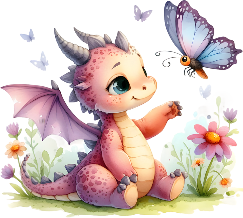 Motivtransfer 6965 Drache mit Schmetterling