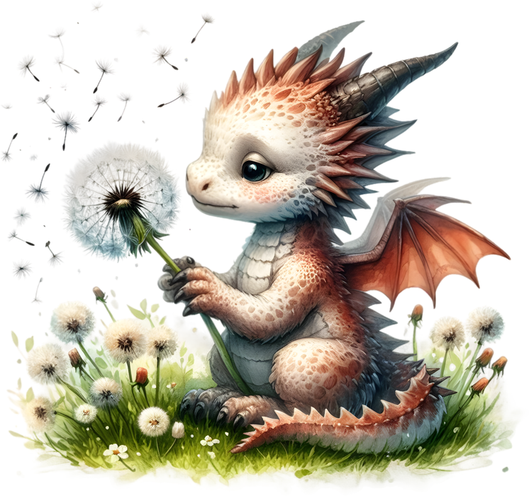 Motivtransfer 6977 Drache mit Pusteblume