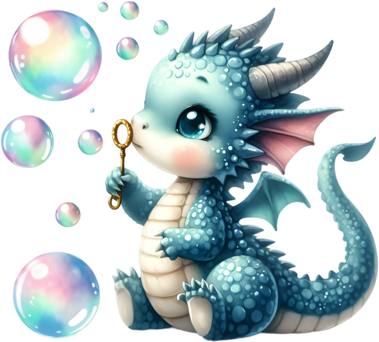 Motivtransfer 6983 Drache mit Seifenblasen