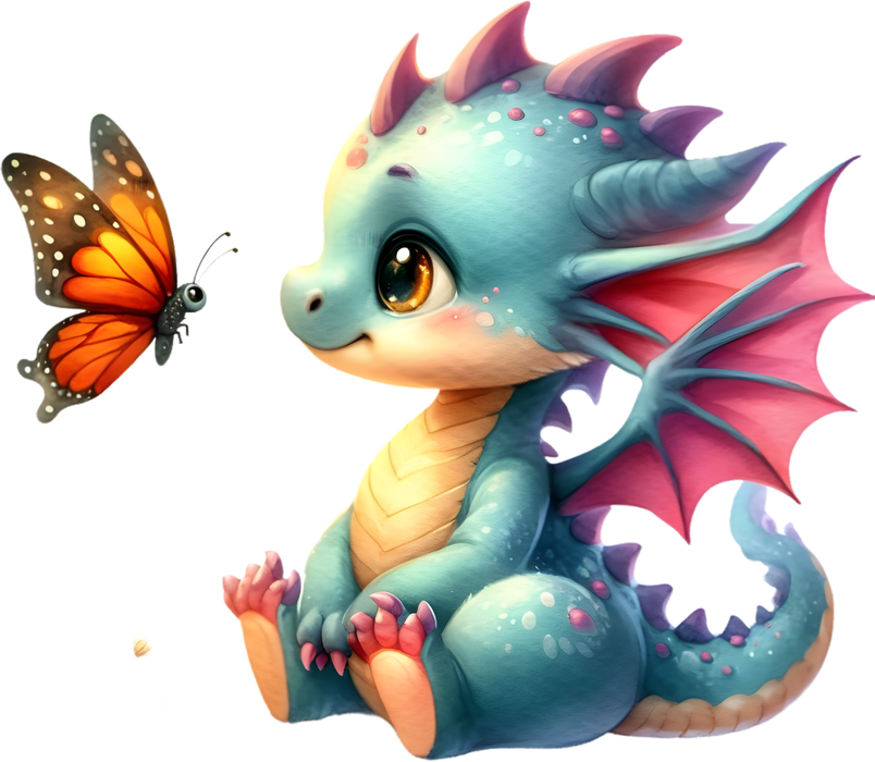 Motivtransfer 6988 Drache mit Schmetterling