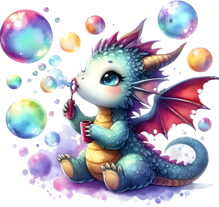 Motivtransfer 6989 Drache mit Pusteblumen