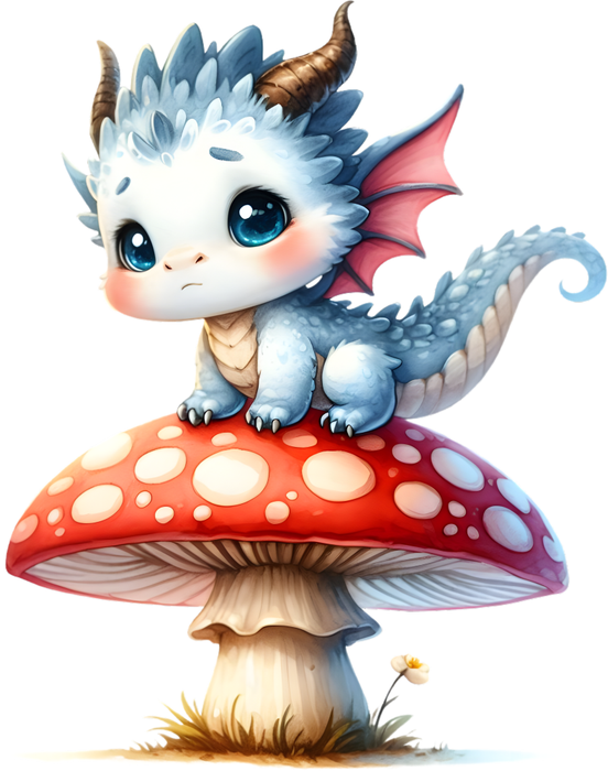 Motivtransfer 6995 Drache auf Fliegenpilz