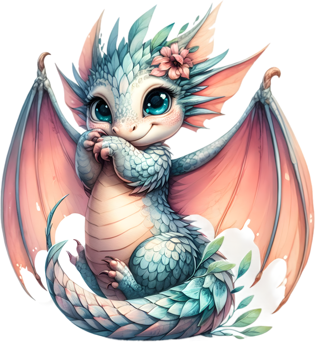 Motivtransfer 7000 Süsser Drache mit Flügeln