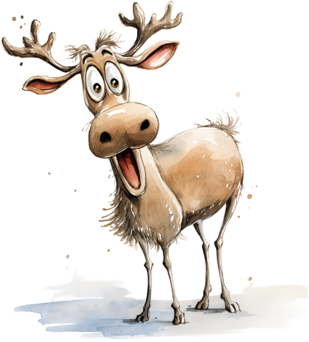 Motivtransfer 7084 Lustiges Rentier erstaung