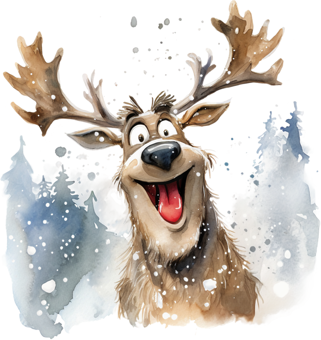 Motivtransfer 7085 Lustiges Rentier freut sich