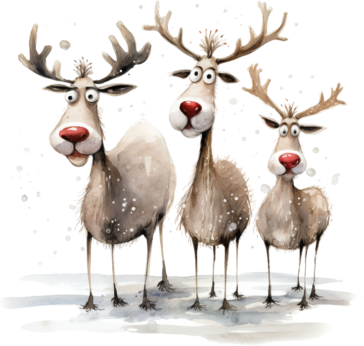 Motivtransfer 7086 Lustige Rentiergruppe