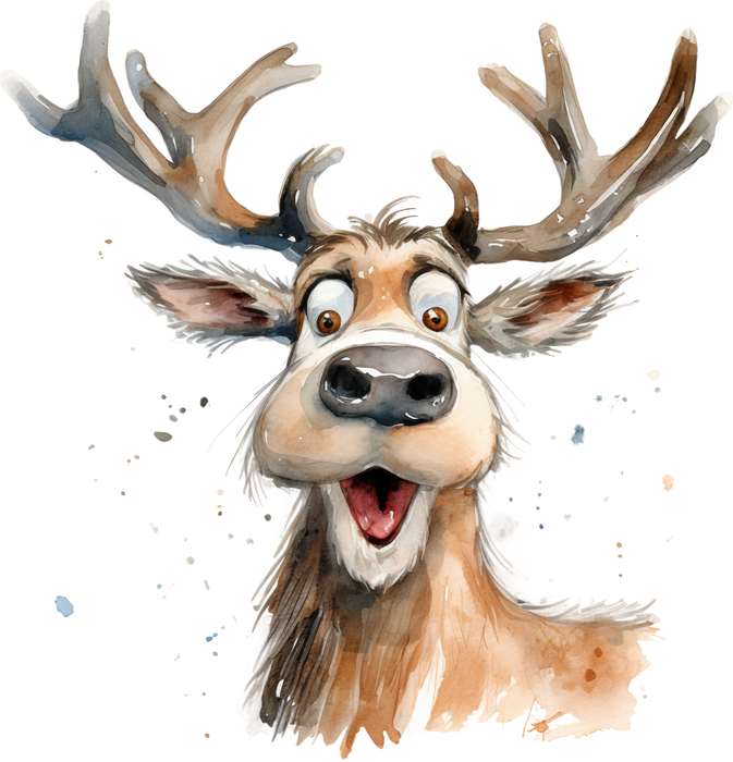 Motivtransfer 7089 Lustiges Rentiger freut sich