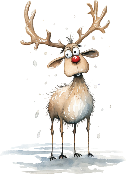 Motivtransfer 7094 Lustiges Rentier hört etwas