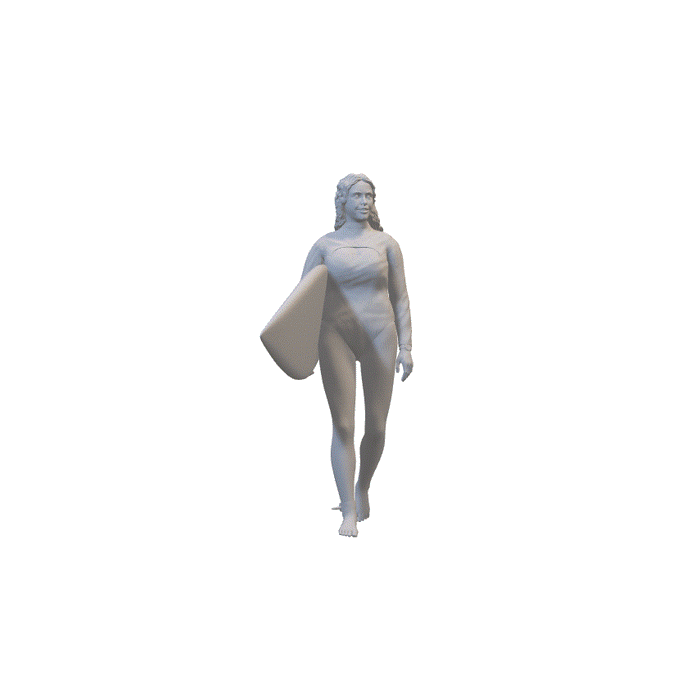 Surferin mit Brett - (3DP-71)